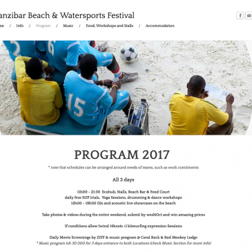 Zanzibar Beach and Watersports Festival program